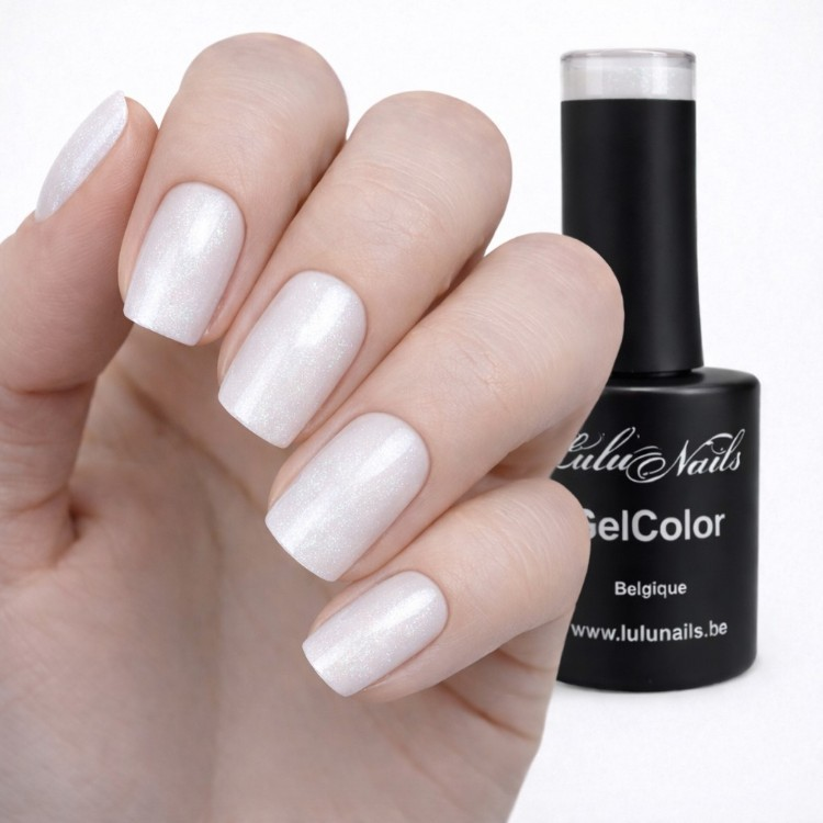 Semi-Permanent Glitter Varnish Fine White 10ml UV LED - Gel Color HEMA and TPO free LuluNails (Re...