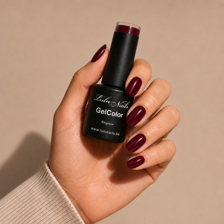 Semi-Permanent Nail Polish Red Bordeaux 10ml UV LED - Gel Color HEMA and TPO free LuluNails (Ref ...